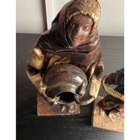 Lot Of 3- VINTAGE ANTIQUE PAPER MACHE MEXICAN DOLLS FIGURES - Folk Art - Picture 11 of 16